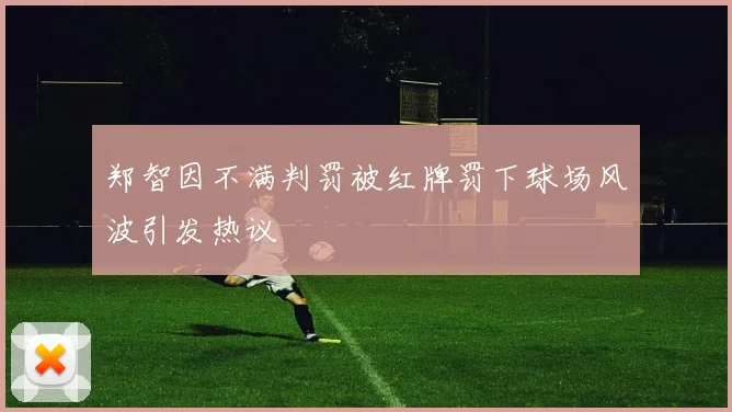 郑智因不满判罚被红牌罚下球场风波引发热议